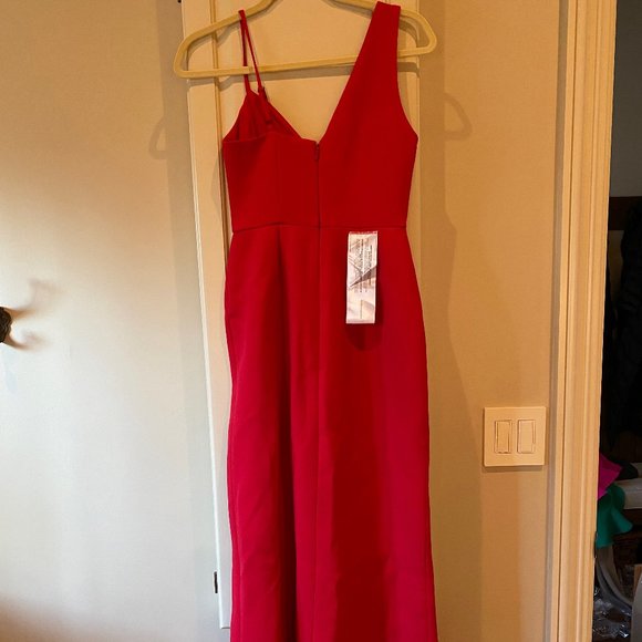 BCBGMAXAZRIA Asymmetric Side Slit Dress (Red, XS) - Picture 4 of 4